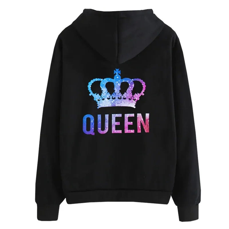 Pärchen Pullover King Queen Schriftzug Bunt – Ansicht 3