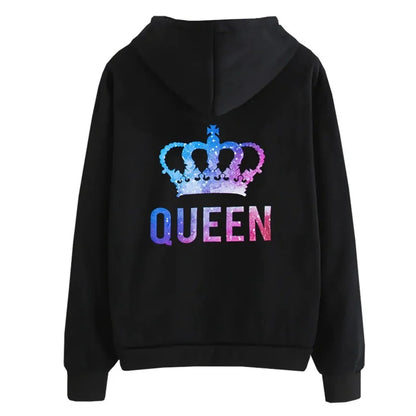 Pärchen Pullover King Queen Schriftzug Bunt