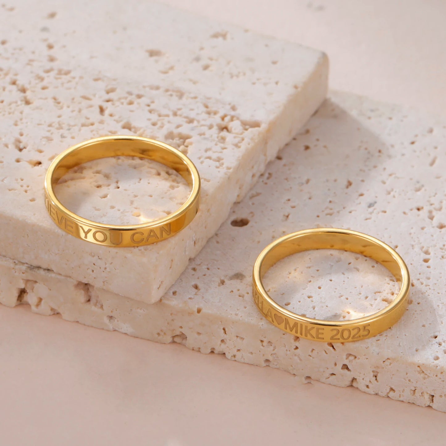 Couple Name Ring Gold