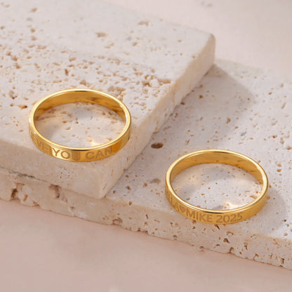 Couple Name Ring Gold
