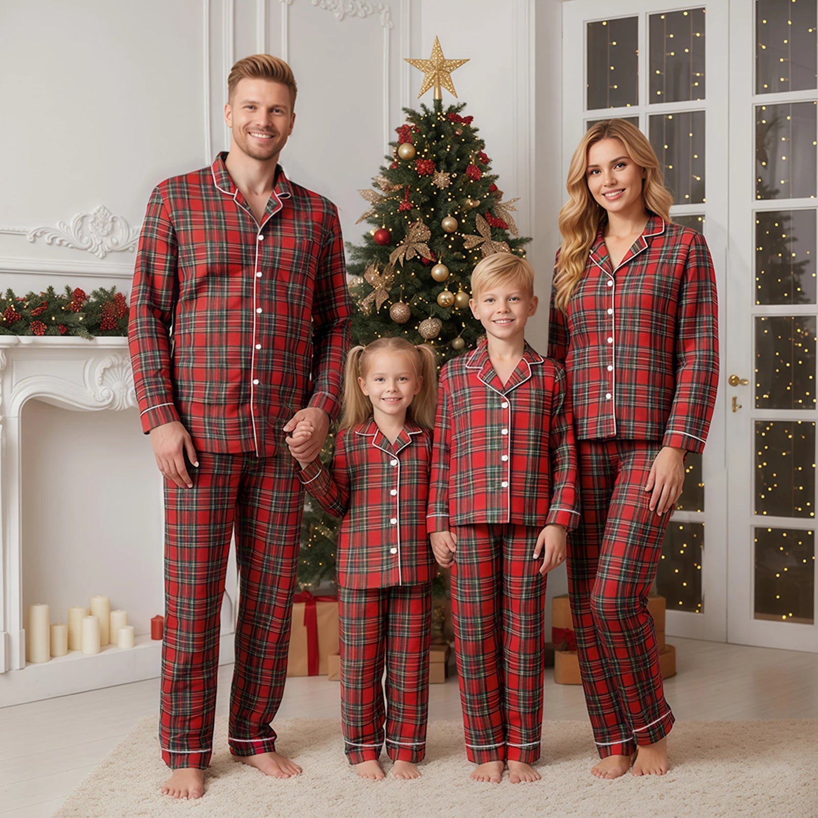 family-red-pjs