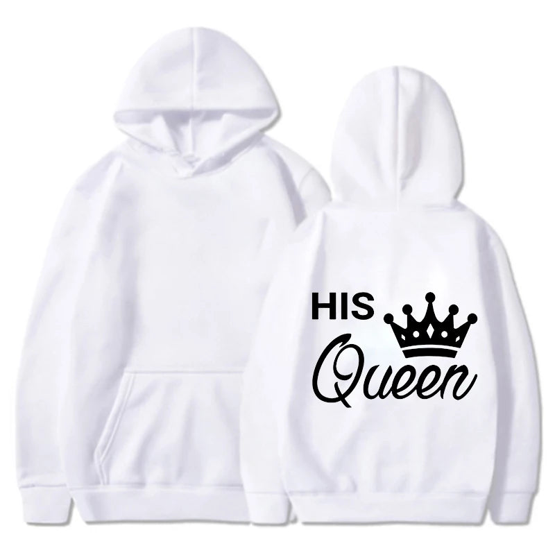 King And Queen Hoodies Blue And White