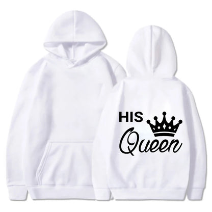 King And Queen Hoodies Blue And White