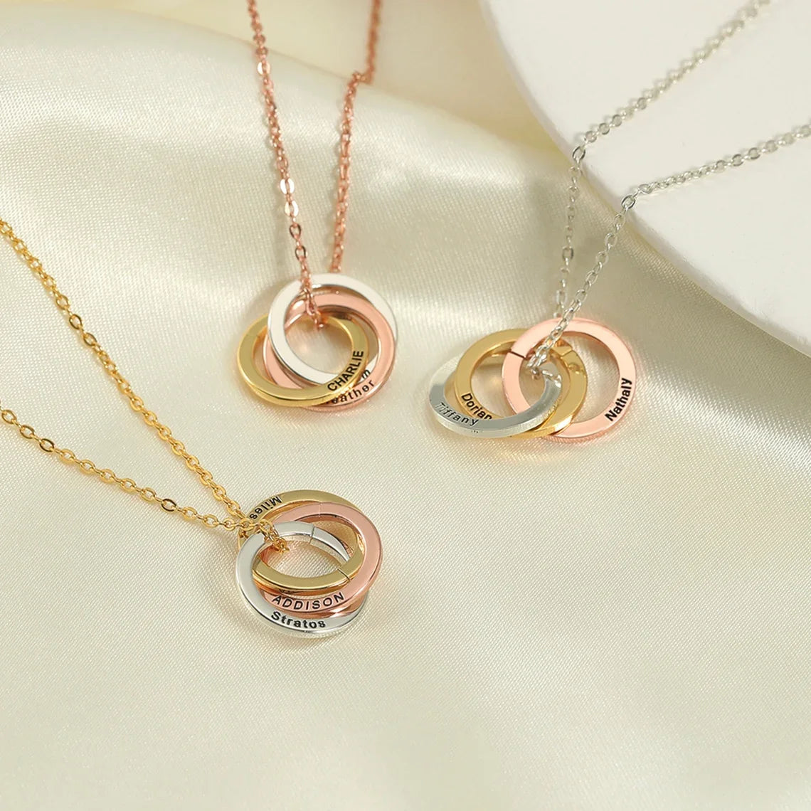 Interlocking Hearts Necklace Sister Gift - Ansicht 8