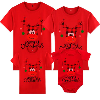 Weihnachts-T-Shirt Familie Rot – Ansicht 2