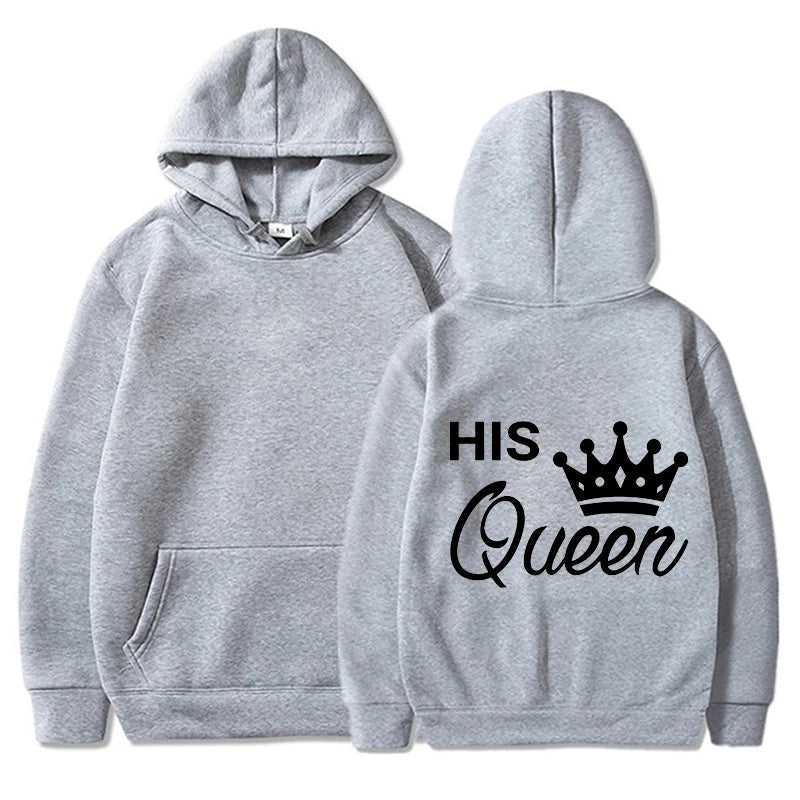 His King Her Queen Hoodie Schriftzug
