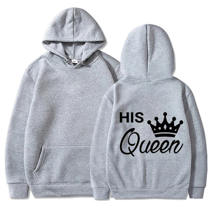 His King Her Queen Hoodie Schriftzug