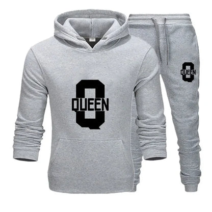 King Queen Hoodie Grau