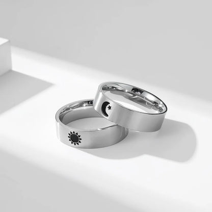 Paar Ringe Schwarz Silber