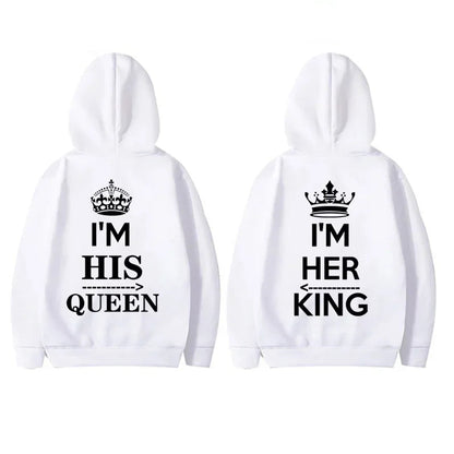 King And Queen Hoodies Plus Size