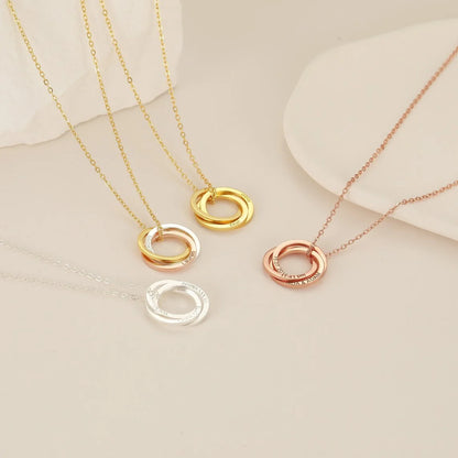 Interlocking Hearts Necklace Sister Gift - Ansicht 5