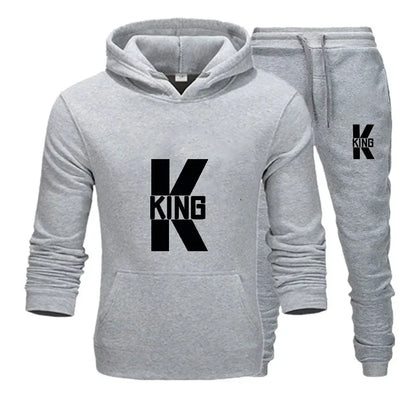 King Queen Hoodie Grau