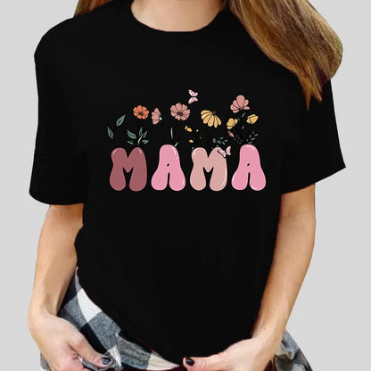 Mama T-Shirt Mit Blumen