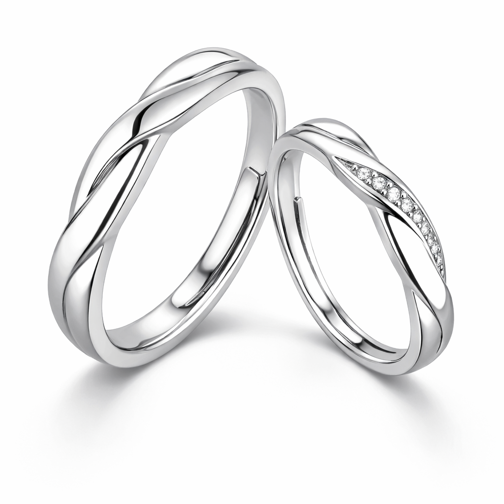 Silver Couple Promise Rings