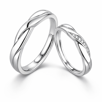 Silver Couple Promise Rings