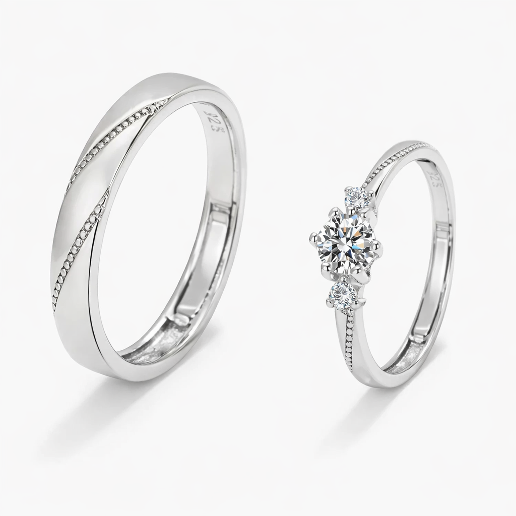 Simple Couple Ring Design Silver