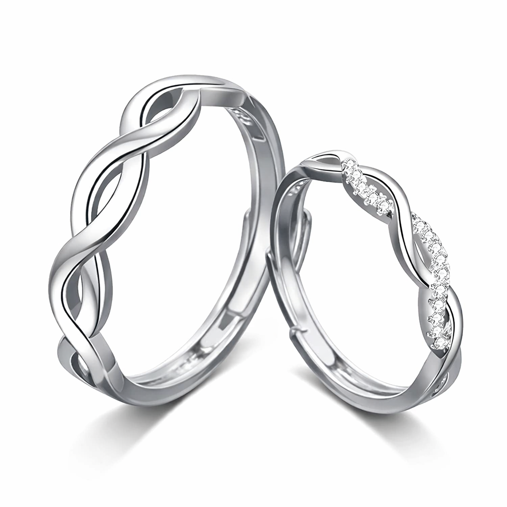 Unique Couple Ring Design Silver