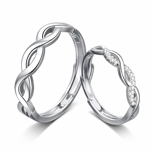 Unique Couple Ring Design Silver