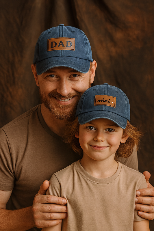 Vater-Sohn-Kappe Blau