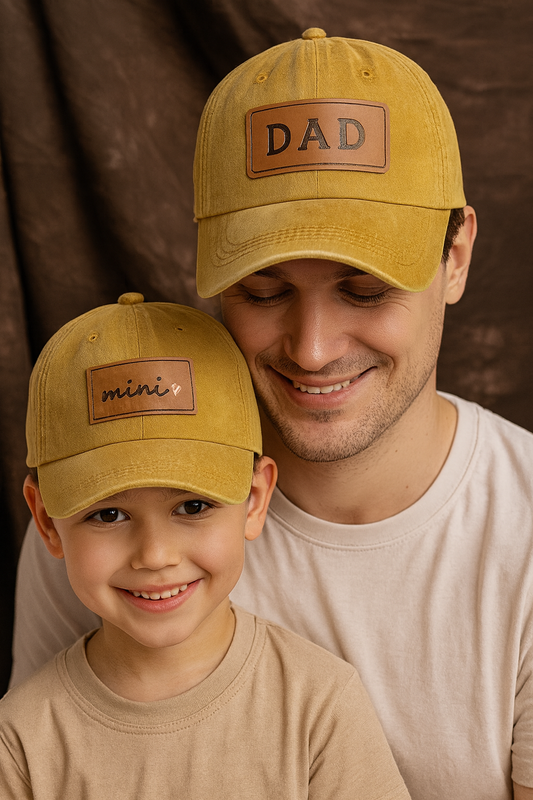 Vater-Sohn-Kappe Gelb