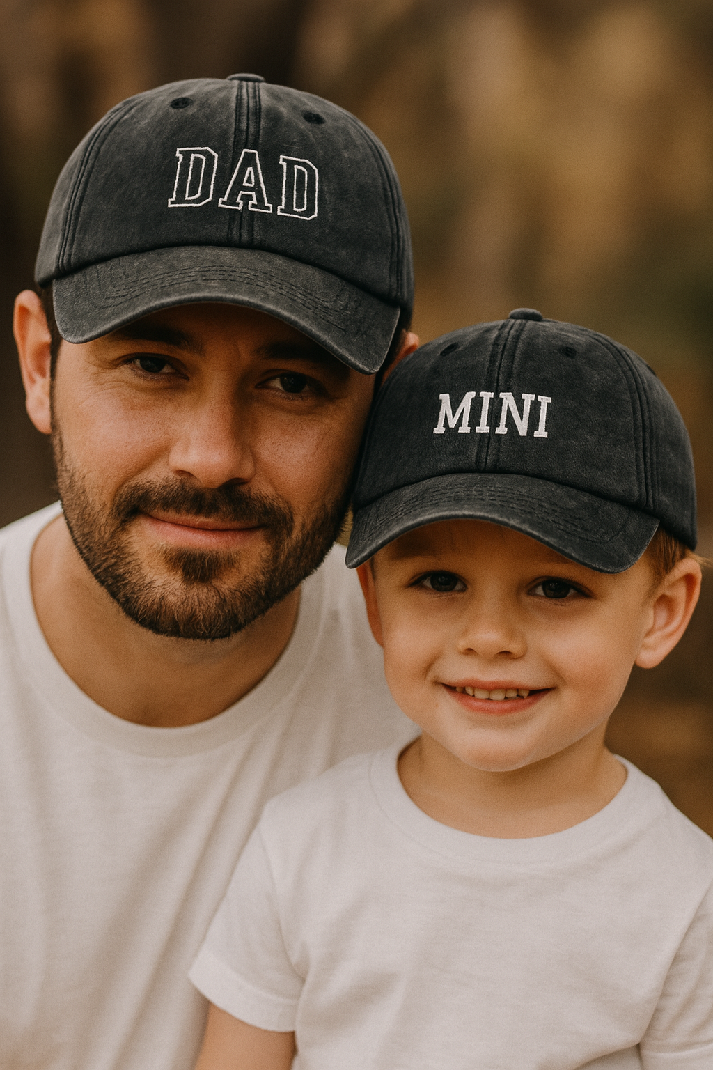 Vater-Sohn-Kappe Mini Grau