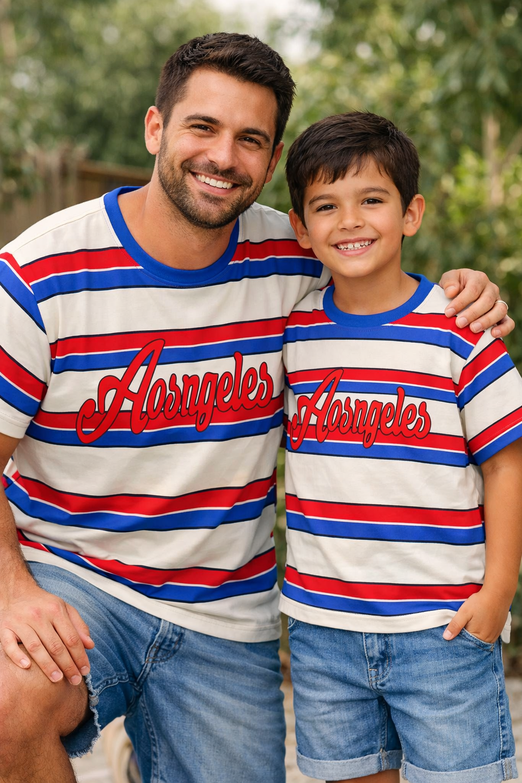 Vater Sohn Partnerlook Pizza