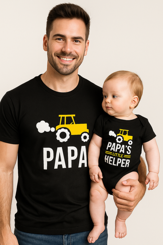 Vater Sohn Shirt Schwarz Gold