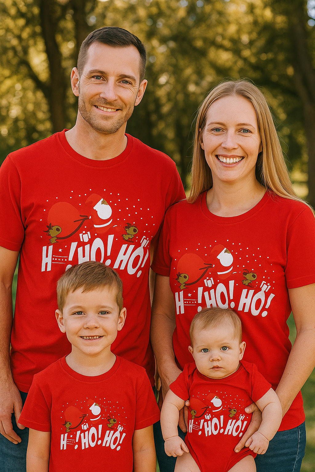 Weihnachts-T-Shirt Familie Ho-Ho-Ho