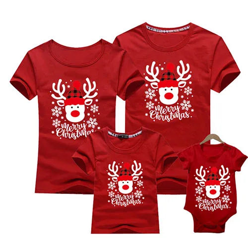 Weihnachts-T-Shirt Familie Rot