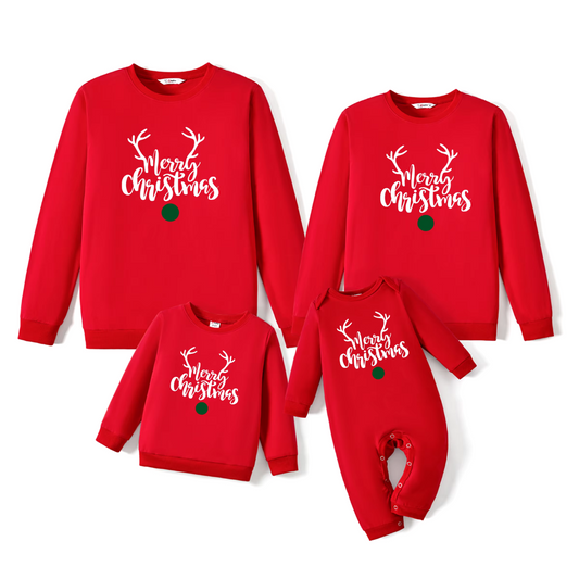 Weihnachtspullover Familie Rot
