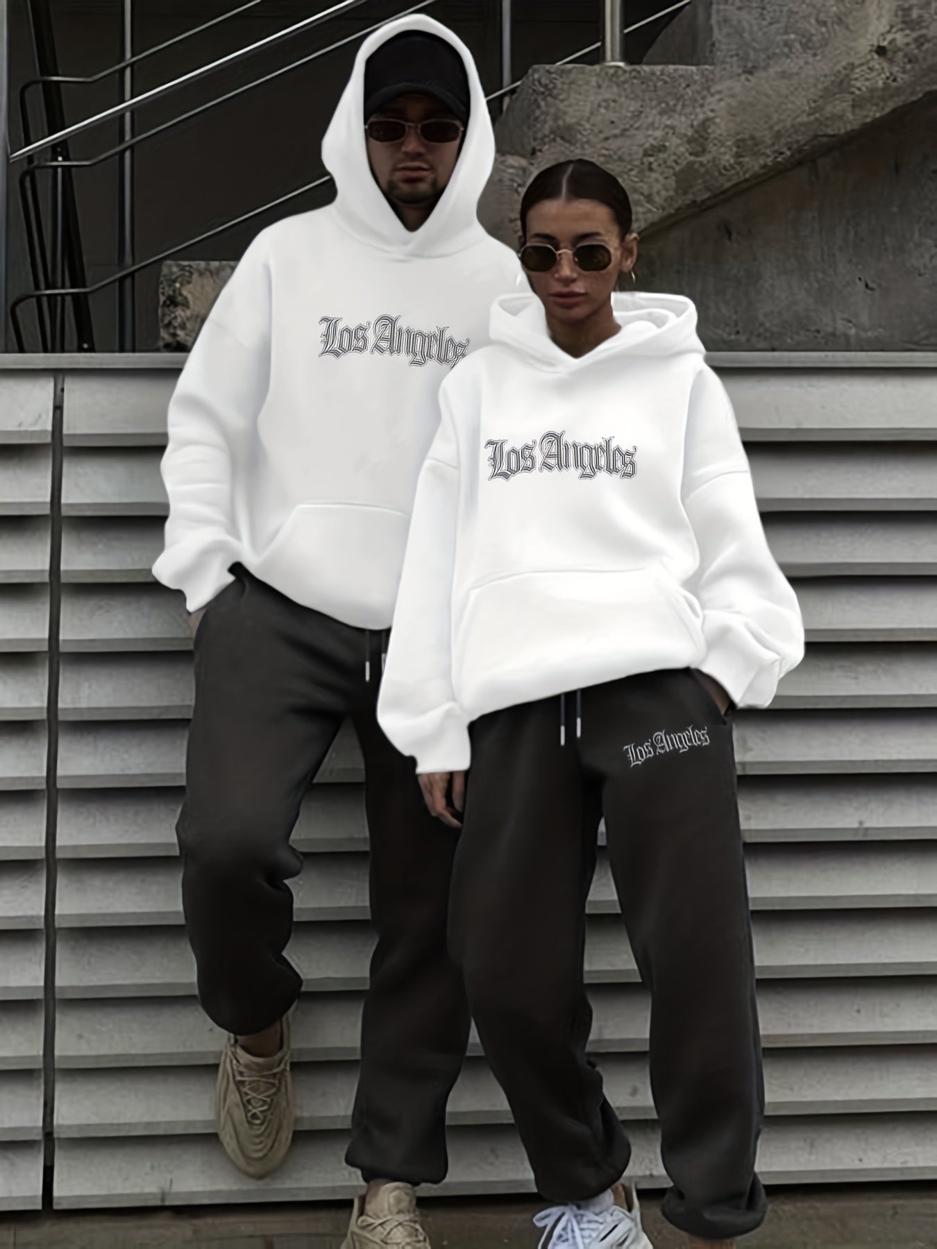 White Hoodie Matching Pants