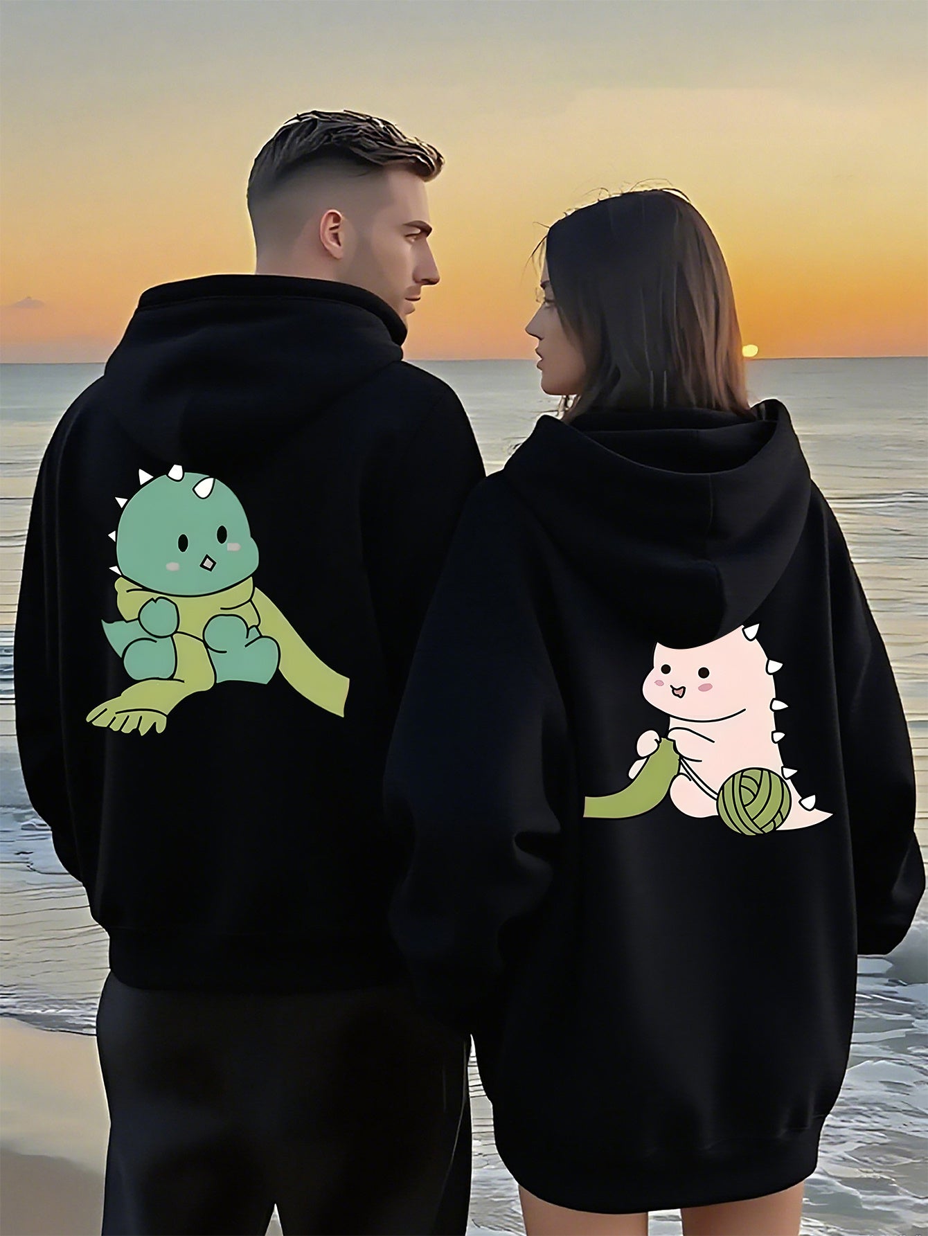 Matching Dino Hoodies
