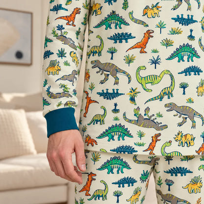 Dinosaurier-Pyjama – Ärmelbund und Muster
