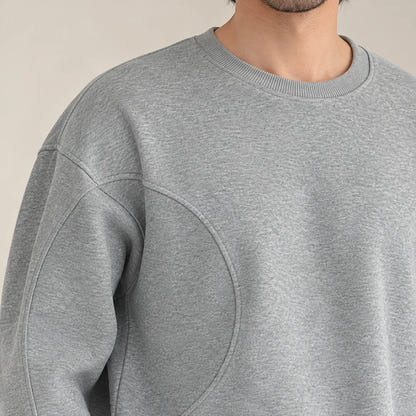 Graues Sweatshirt – Rundhals und Vordernaht