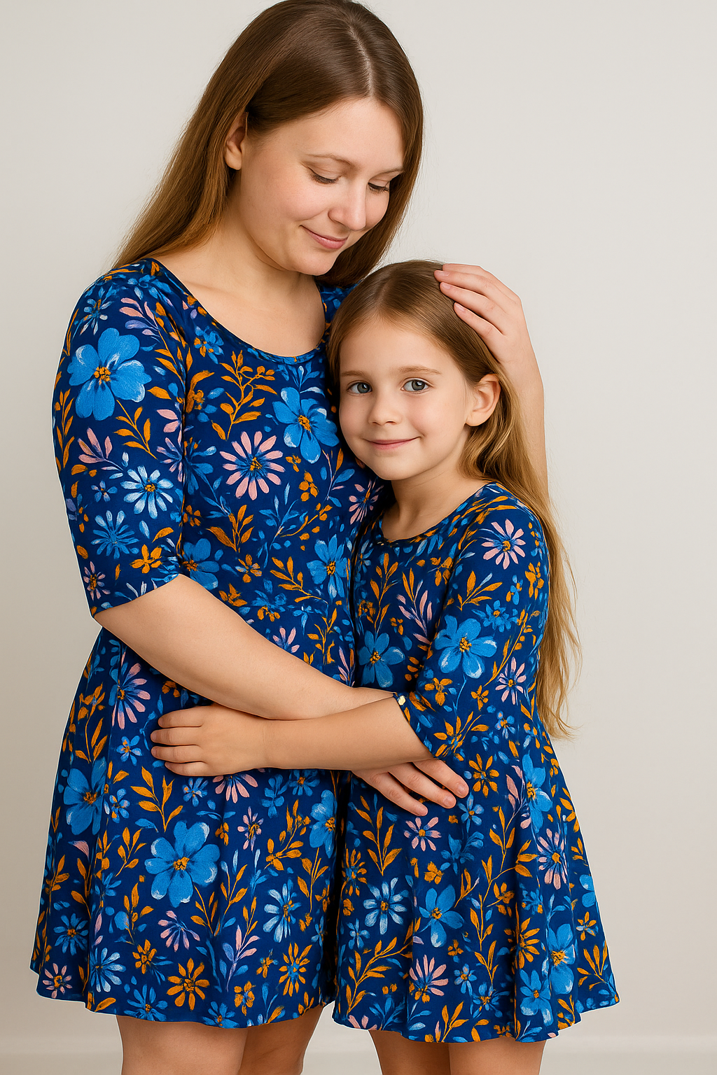 mutter tochter kleid dunkelblau