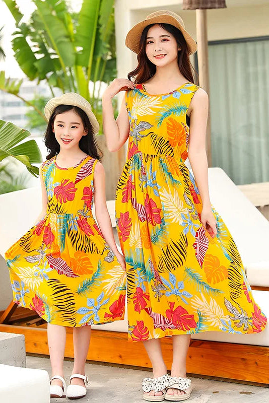 mutter tochter kleid gold