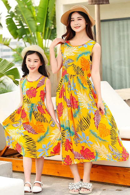mutter-tochter-kleid-gold