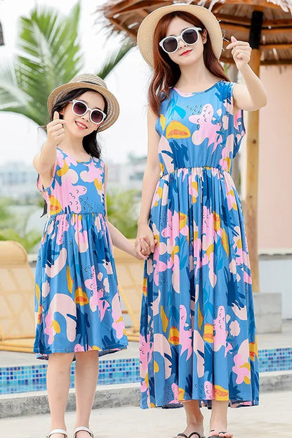 mutter-tochter-kleid-turkis
