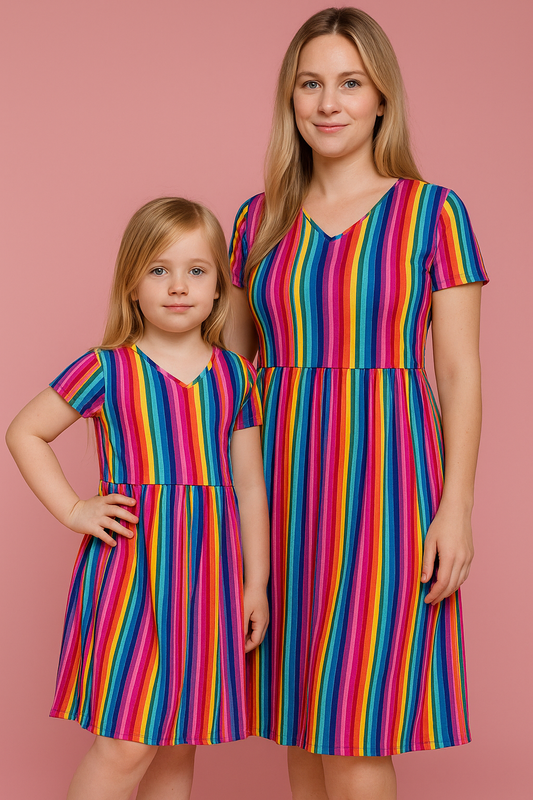mutter tochter pastell kleid