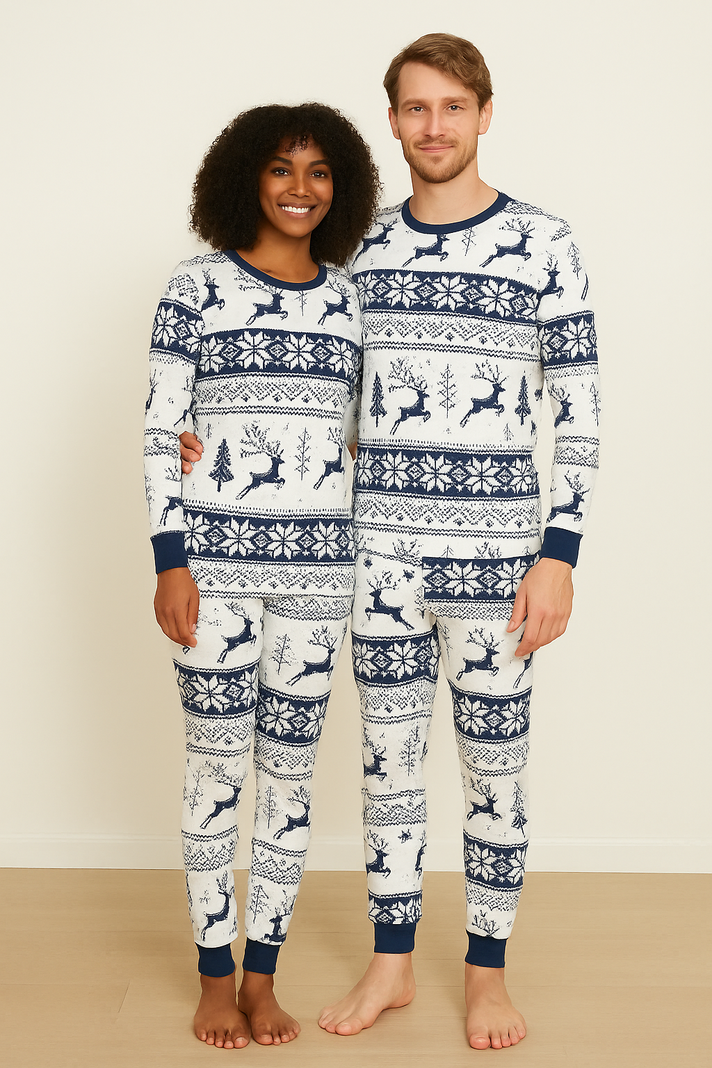 partner schlafanzug mann und frau weihnachten