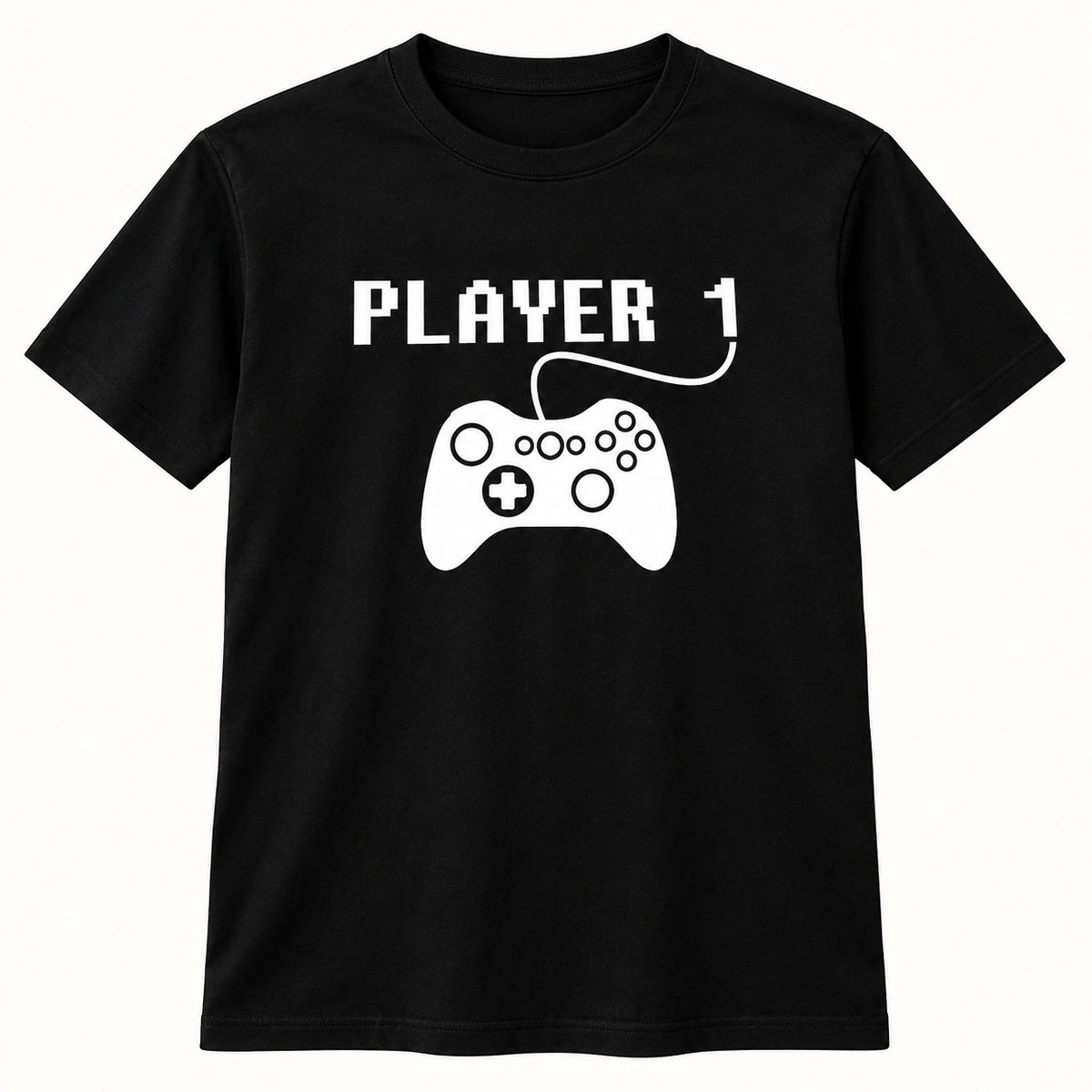 Schwarzes T-Shirt – Player 1