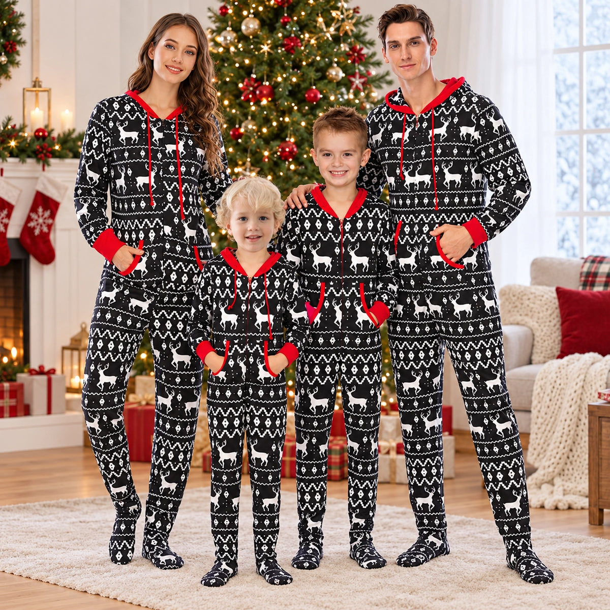 Christmas Footed Pajamas Family