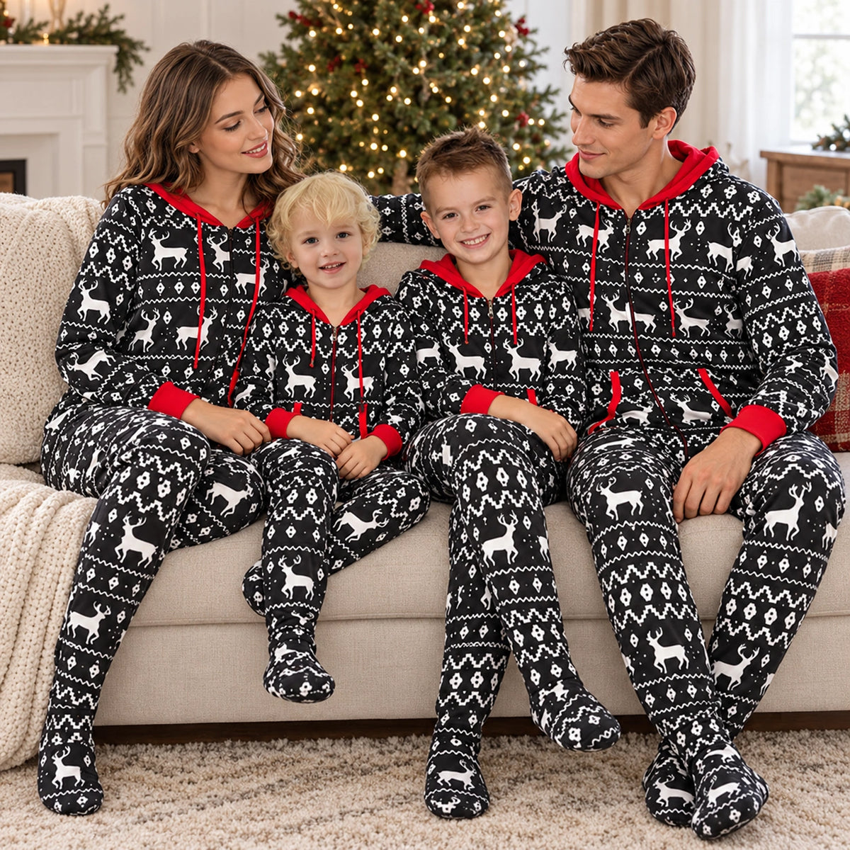 Christmas Footed Pajamas Family
