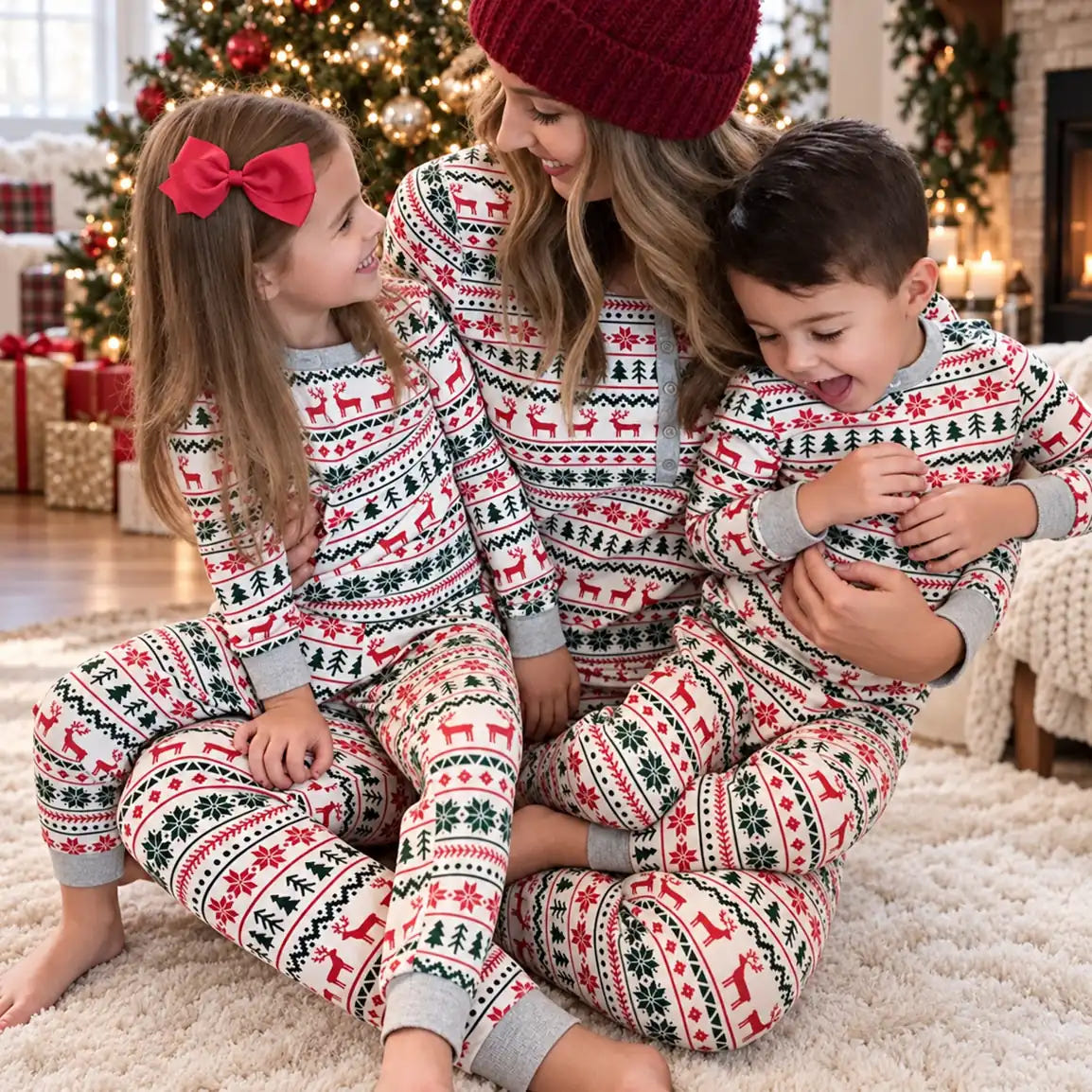 Matching Family Christmas Pajamas With Nightgowns