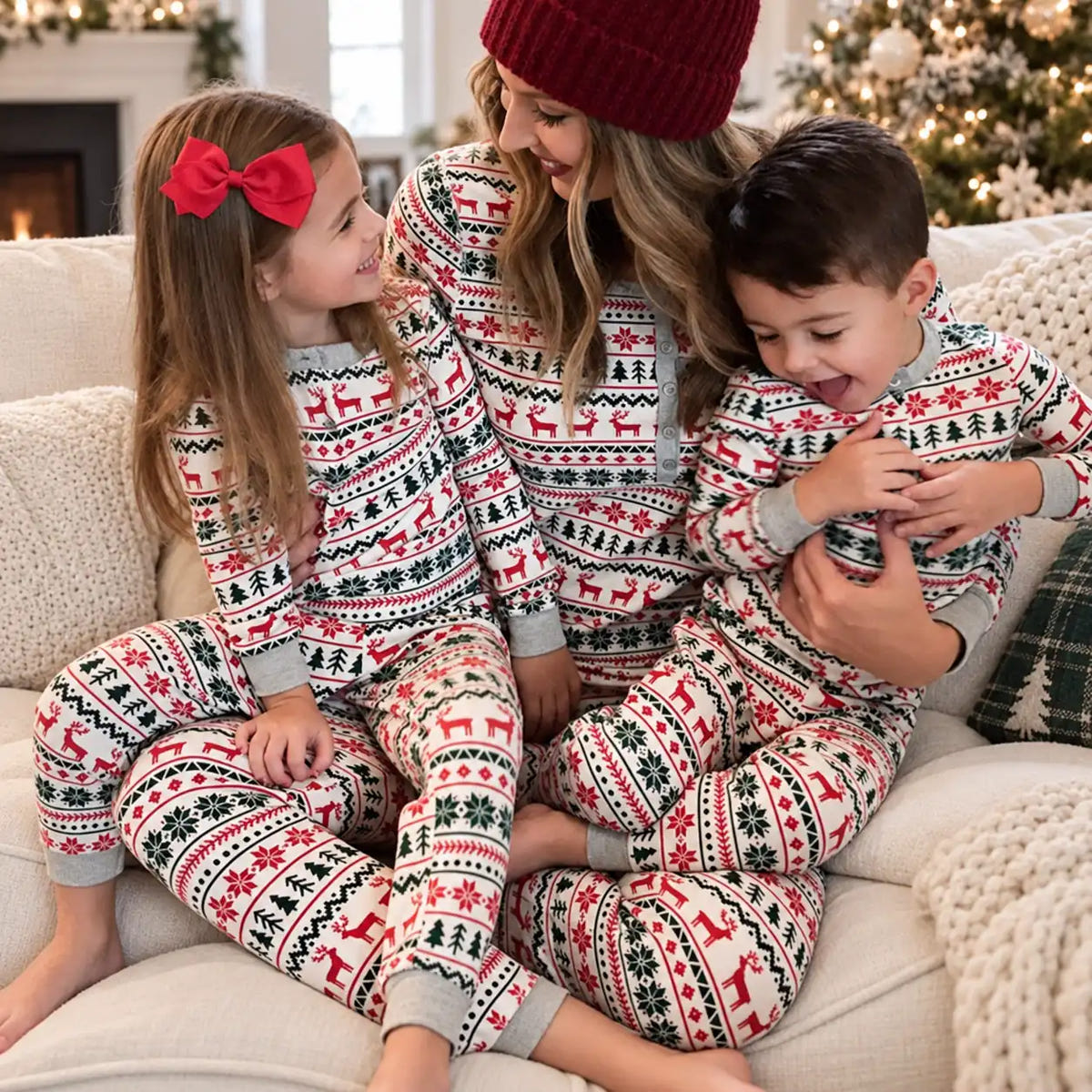 Matching Family Christmas Pajamas With Nightgowns