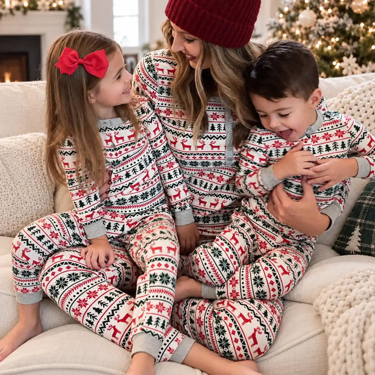 Matching Family Christmas Pajamas With Nightgowns