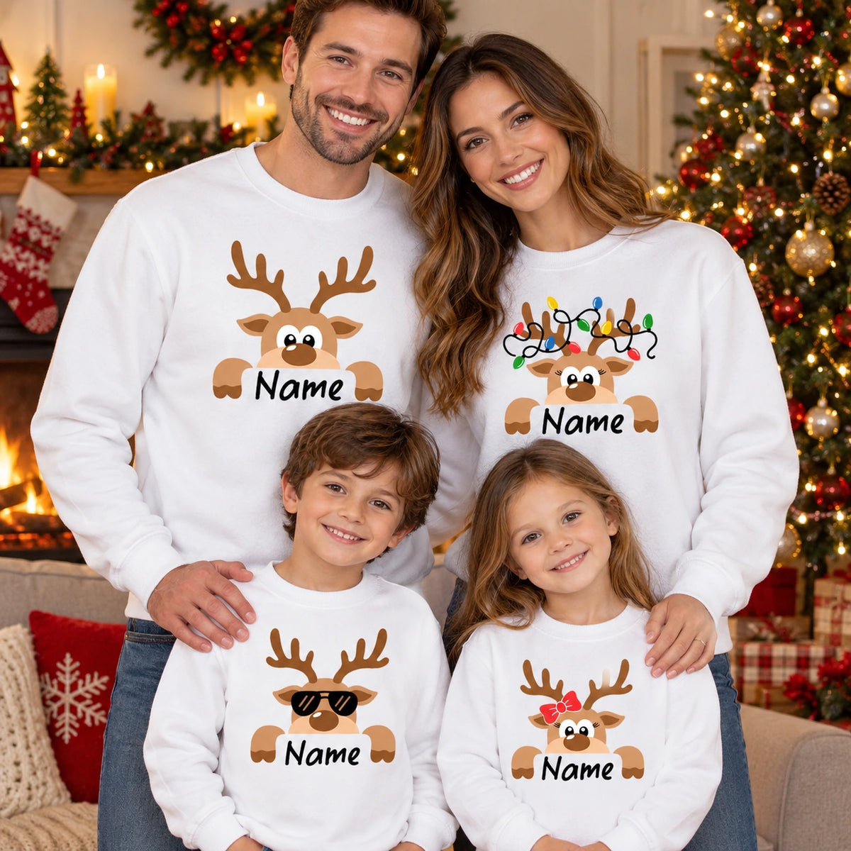 Günstige Weihnachtspullover Familie