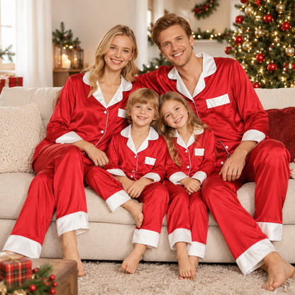 Silk Christmas Pajamas Family