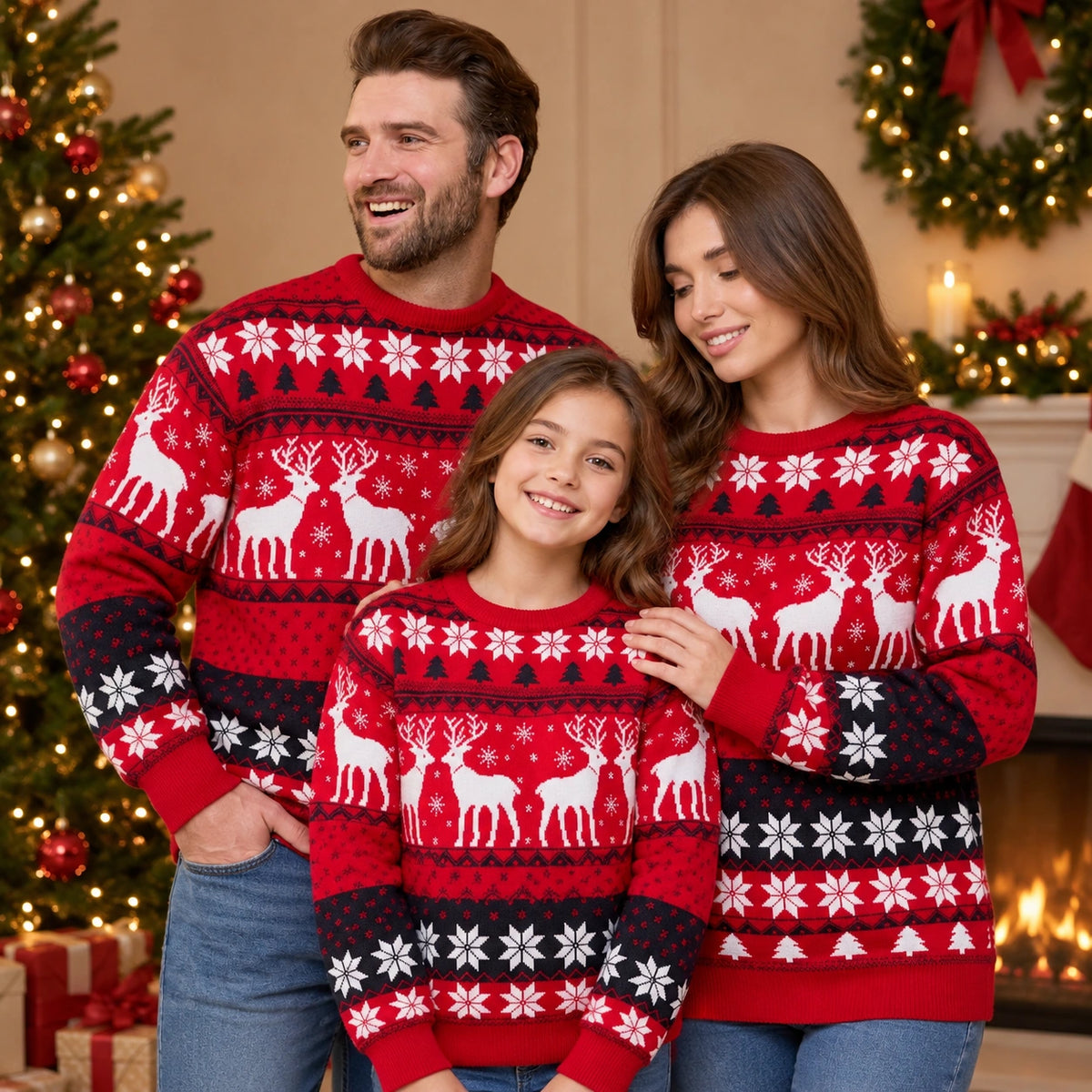 Weihnachtspullover Familie Set