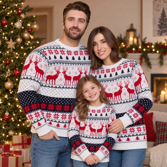 Christmas Sweaters Seventies Family